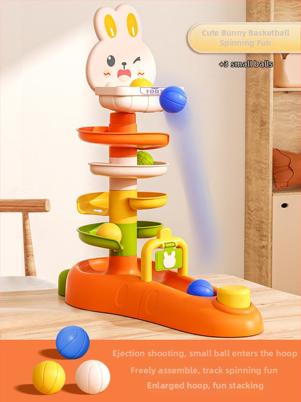 Beebide haridustegevuslik mäng 0–2-aastastele: rõnga viskava rada ja pöörlev pall, plastikust, Equation Toys, 3C sertifikaat