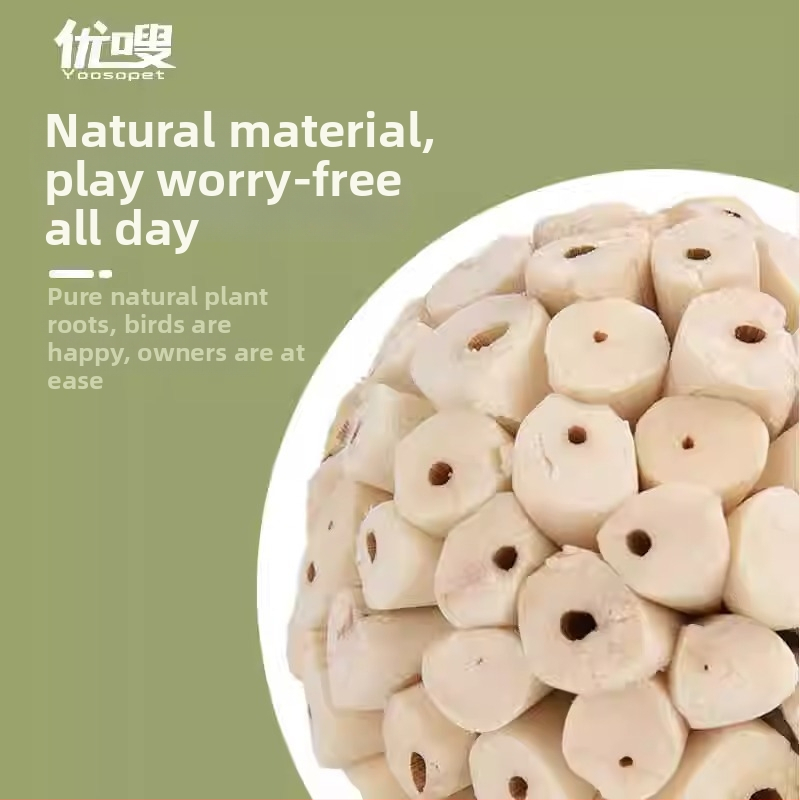 Papagaiļiem Grass Ball žuvēšanas rotaļlieta — Materiāls: Grass; Zīmols: Youyi; Derīgs papagaiļiem; Nav importēts