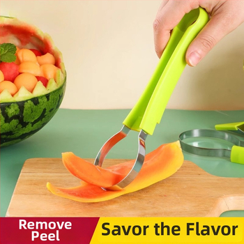 Ji Hui Τρία σε Ένα — Εργαλείο για μπάλες φρούτων από καρπούζι με κουτάλι πολτού — Ανοξείδωτο ατσάλι, Διαχωριστής φρούτων