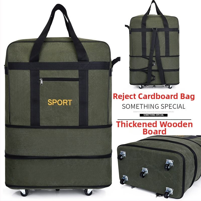 Kanvas ceļojumu soma ar riteņiem - 56-75L - Zīmols T6 - Unisex