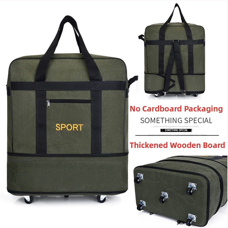 Auduma duffel soma ar riteņiem, 56–75 L, zīmols T6, elpojoša, izturīga pret nodilumu, šokizturīga, brīvā laika ceļojumiem