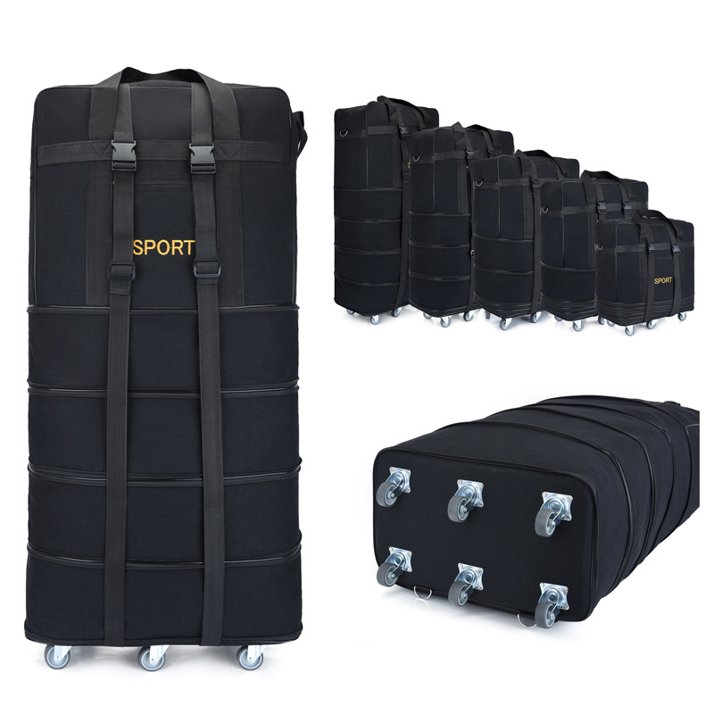 Auduma duffel soma ar riteņiem, 56–75 L, zīmols T6, elpojoša, izturīga pret nodilumu, šokizturīga, brīvā laika ceļojumiem