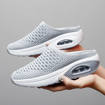 Ženske slip-on cipele s mrežastim gornjim dijelom, okrugla prstna kapica, kompozitni potplat, bez podloge
