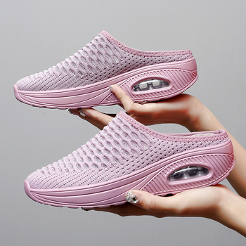 Ženske slip-on cipele s mrežastim gornjim dijelom, okrugla prstna kapica, kompozitni potplat, bez podloge