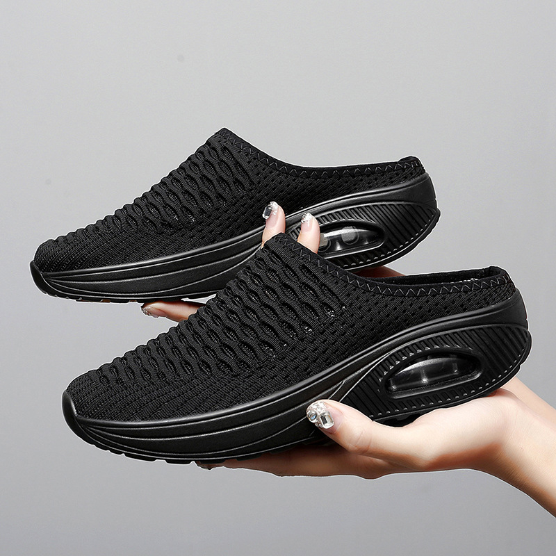Ženske slip-on cipele s mrežastim gornjim dijelom, okrugla prstna kapica, kompozitni potplat, bez podloge