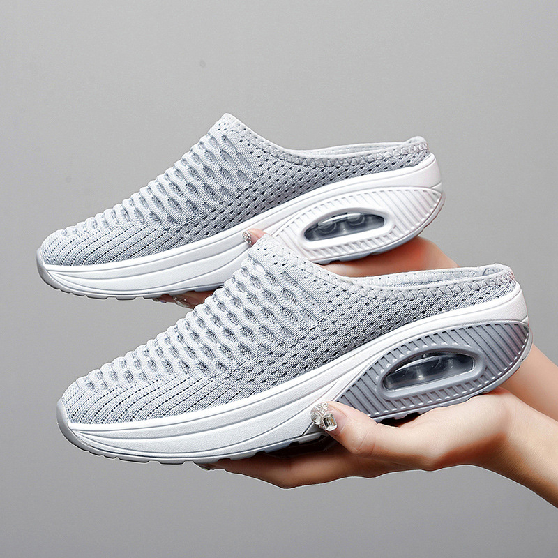 Ženske slip-on cipele s mrežastim gornjim dijelom, okrugla prstna kapica, kompozitni potplat, bez podloge
