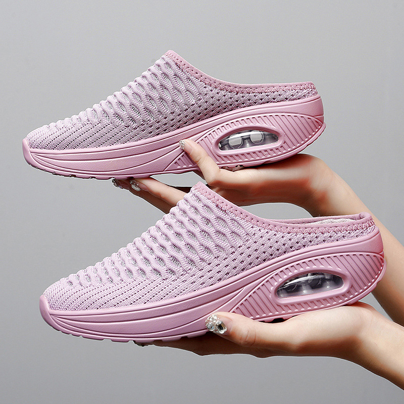 Ženske slip-on cipele s mrežastim gornjim dijelom, okrugla prstna kapica, kompozitni potplat, bez podloge