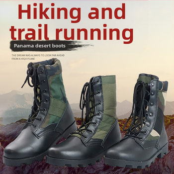 Unisex augsti tūriskie zābaki tuksnesim, liellopa āda divslāņu, militārā stila, brīvdabas apavi