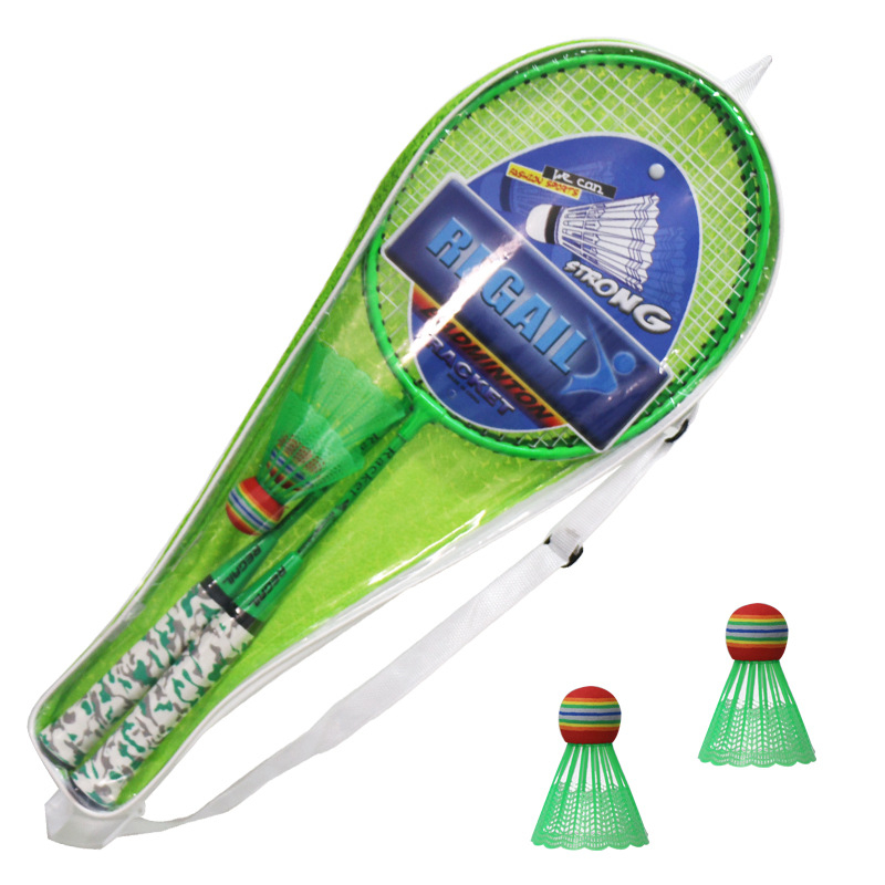 Set badminton za djecu: 2 reketa i 2 loptice, težina 95–100 g, okvir Ferroalloy, žica Nylon, debljina ručke G5