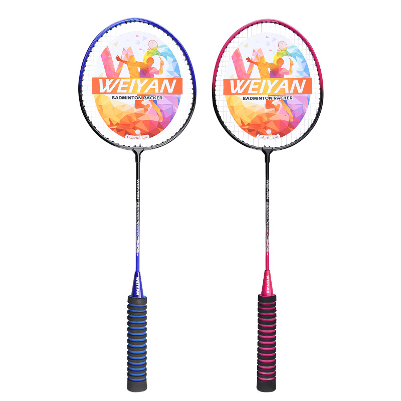 Reket za badminton s okvirom od ferroalij, 95–100 g, prav udar, za amatere juniore, tisk logotipa dostupan