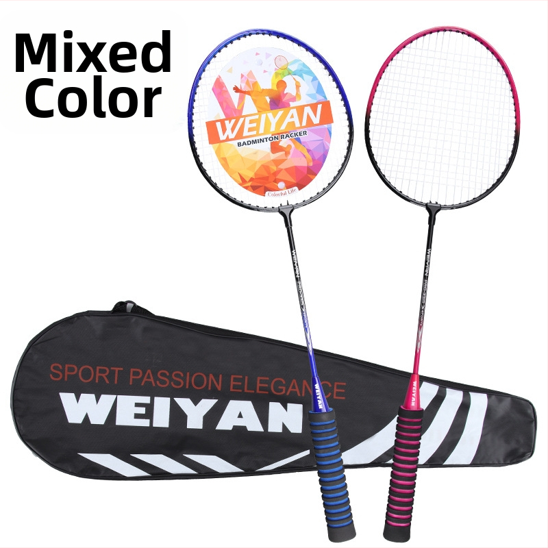 Reket za badminton s okvirom od ferroalij, 95–100 g, prav udar, za amatere juniore, tisk logotipa dostupan