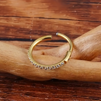 Nosni prsten, 316L nehrđajući čelik, cirkon kristal, okrugli oblik, unisex