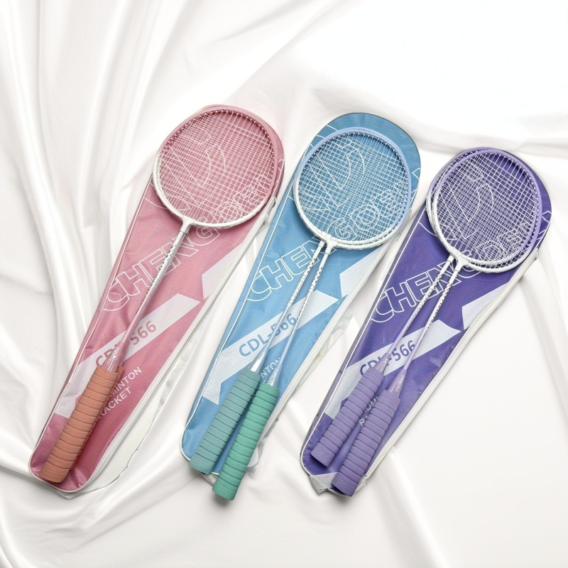 Set badminton raketa, 2 komada – ultralak, okvir od željeznih legura, težina 75–79 g, mogućnost tiskanja logotipa