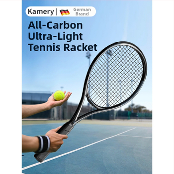 Kamery badmintonová raketa, rám z karbónových vlákien, hmotnosť 95–100 g, hrúbka držadla G1, nylonové struny, typ rakety: priama úder