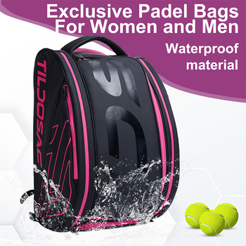 Augstas ietilpības ūdensizturīga sporta mugursoma badmintonam, tenisam un pickleballam