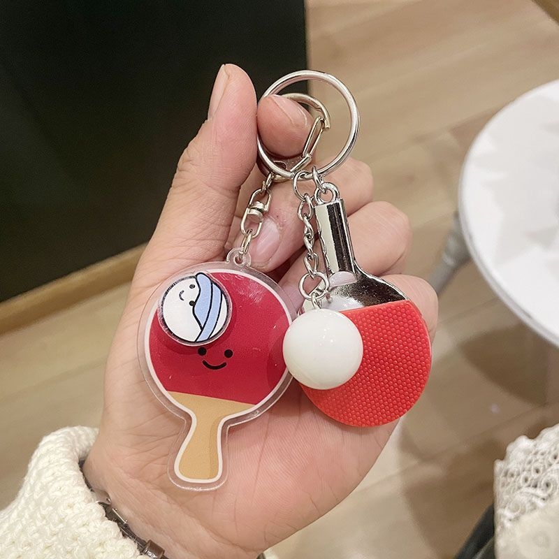 Sportski privjesak za ključeve od akrila, stil kineskog trenda, motivi stolni tenis, nogomet, košarka i odbojka