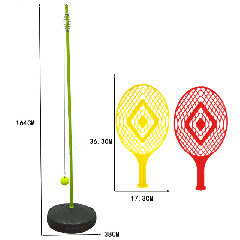 SOEVIEE Teniski trener s užetom i rotirajućom reketoм, vanjski set s čeličnom temeljem; Materijal: Željezo; Marka: SOEVIEE; Prilagodba: Da; Pogodno za tenis