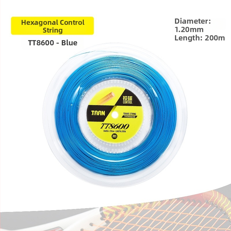 TAAN TT8600 poliestera tenisa šņore, sešstūrainas profila garums 200 m