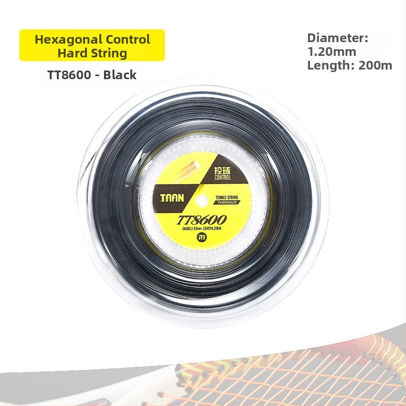TAAN TT8600 poliestera tenisa šņore, sešstūrainas profila garums 200 m