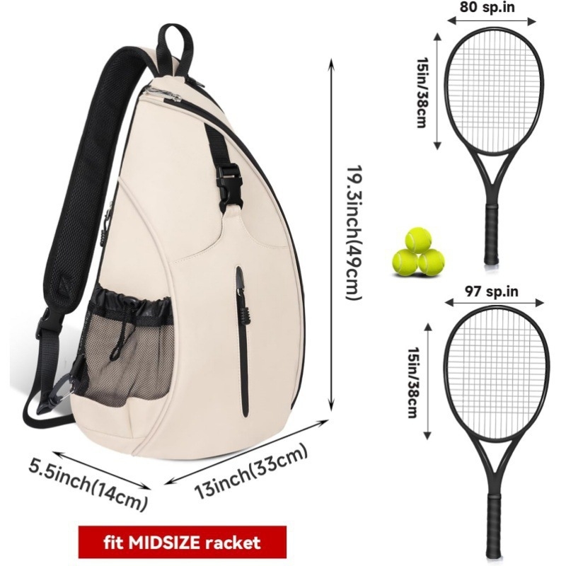 Geantă multisport pentru badminton/tenis/pickleball cu curea de umăr curbată (țesătură Oxford; căptușeală poliester; capacitate sub 20 L; rezistentă la uzură)