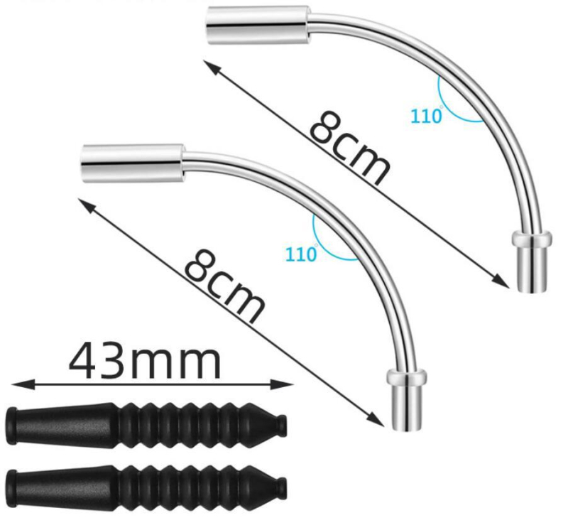 Kerékpár V-fék könyökcső porvédő sapka és fékkábel védőhüvely, alumínium + műanyag