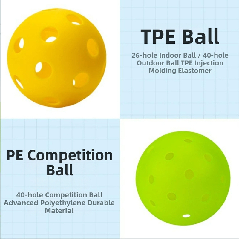 Honglu PE pickleball bumba, 40 caurumi, ārējai lietošanai, profesionālām sacensībām un treniņiem