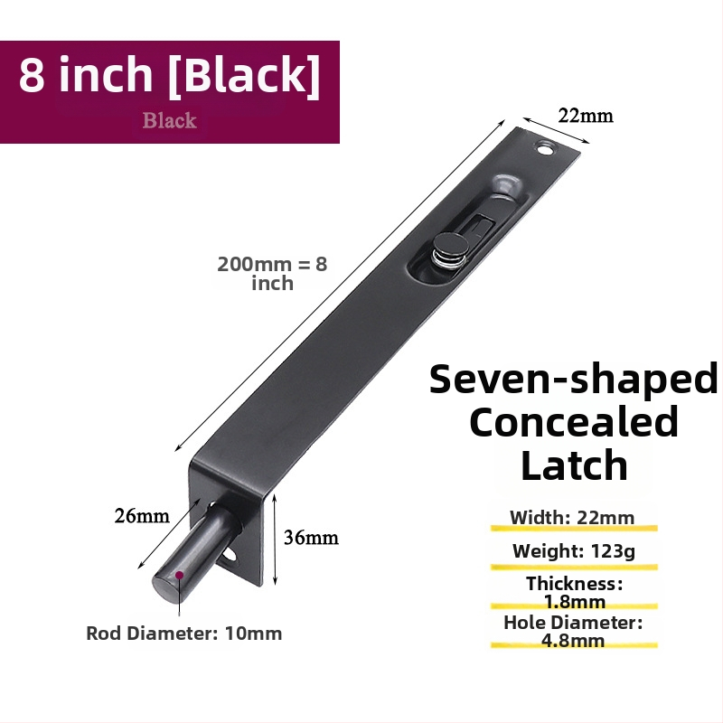 Nerūsējošā tērauda slēdzis durvīm, F tipa mehānisms, 7 rakstzīmes, elektroplēts pārklājums, mūsdienīgs minimālisms