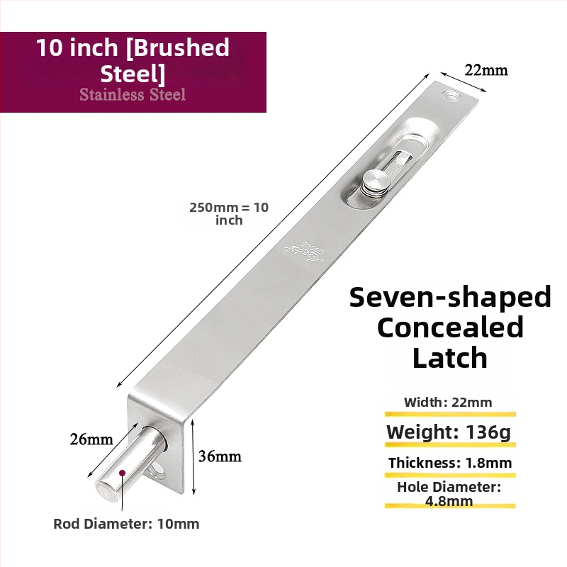 Nerūsējošā tērauda slēdzis durvīm, F tipa mehānisms, 7 rakstzīmes, elektroplēts pārklājums, mūsdienīgs minimālisms