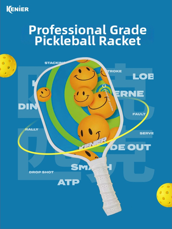 Kenier set reketa za pickleball, drveni, stil crtić, dimenzije 40 × 20 × 1,5 cm, masa 750 g