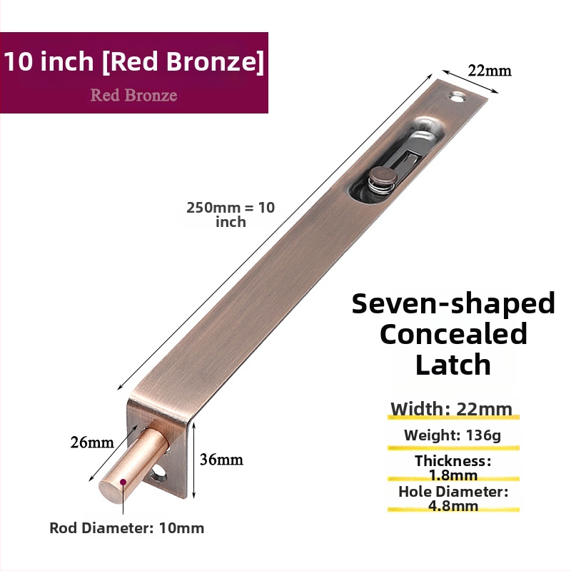 Nerūsējošā tērauda iekšdurvju slēdzis, F tipa, elektroplatēts pārklājums, modelis 7 rakstzīmes, zīmols Asabie