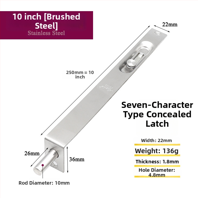 Nerūsējošā tērauda, F-tip slēdzis durvīm, 7 rakstzīmju spraudnis, elektroplētas pārklājums, zīmols Asabie