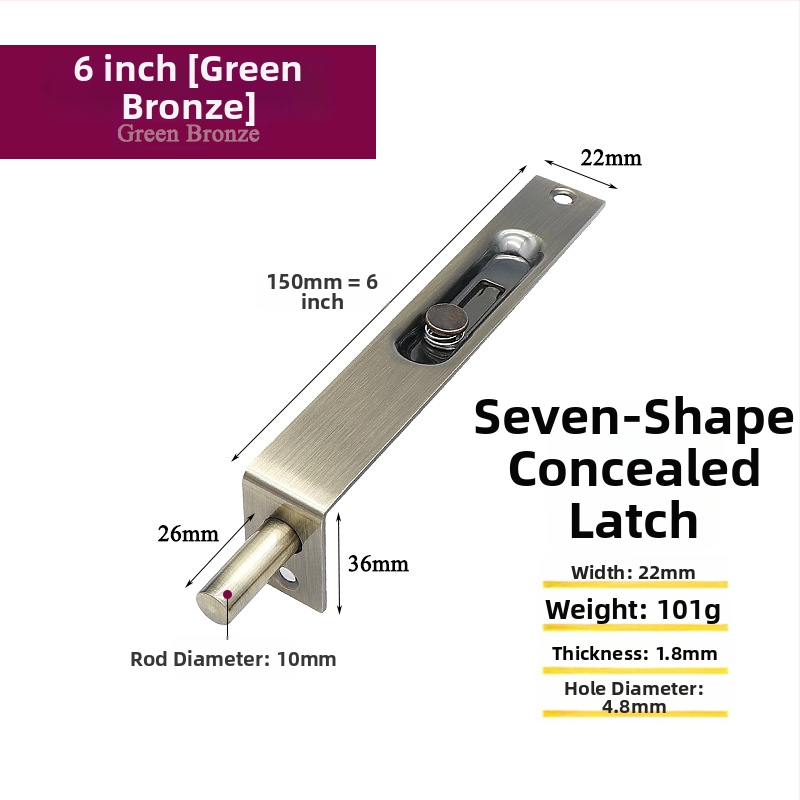 Nerūsējošā tērauda noslēdzams iekšējais slēdzis durvīm, F veida aizvērējs, modelis Seven-character plug, elektroplēšana, mūsdienīgs minimālisma stils