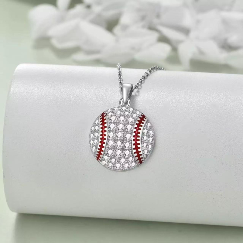 Diamantni sportski privjesak: odbojka, košarka i softball, geometrijski križni lanac, za žene