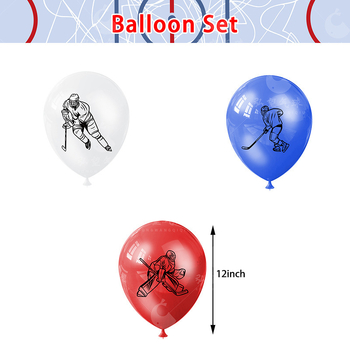 Set latex balona s hokej temom, kružni oblik, materijal: latex, ispis logotipa dostupan