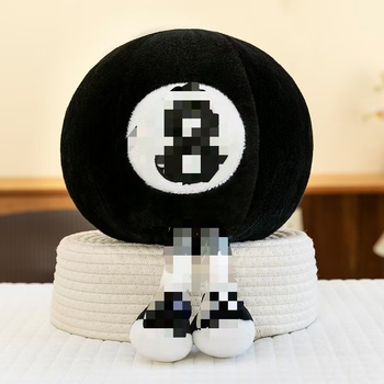 Futball- és kosárlabda témájú plüss figura, lábú, PP pamut töltet, Jade Rabbit velúr plüss, hálós tasakos csomagolás, alkalmas gyerekeknek 14 év alatt