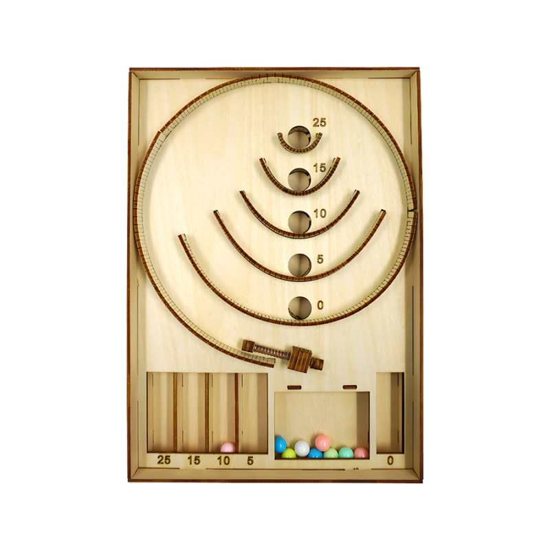 Fából készült 3D golyós pinball puzzle asztali játék a koncentráció edzésére, DIY testreszabás, egyedi rajzok, 7–14 évesek számára