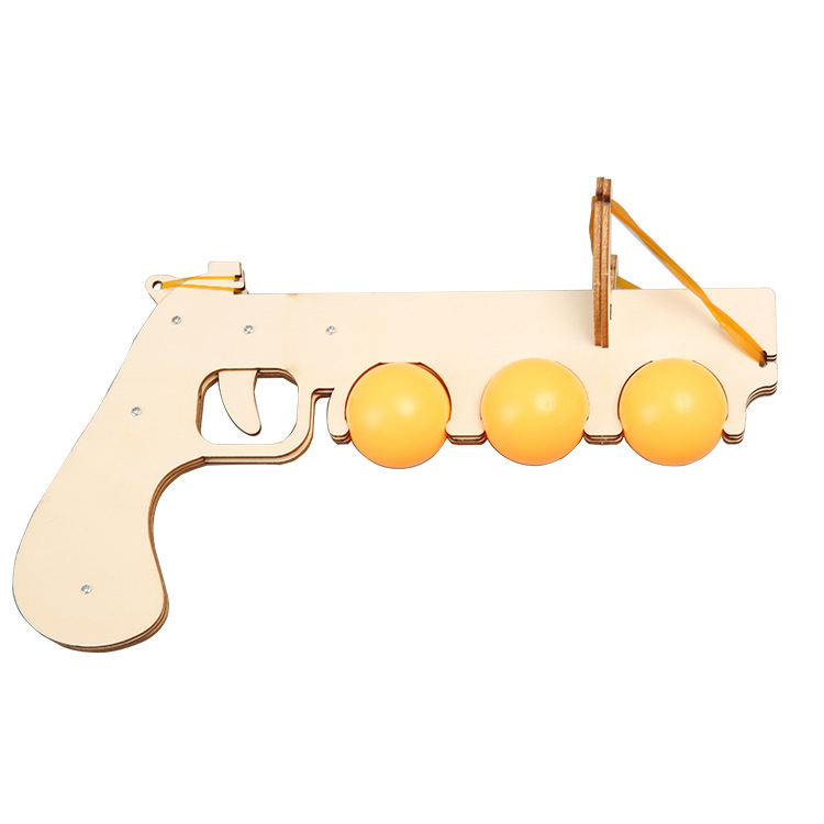 Fából készült elasztikus asztalitenisz modell fizikai kísérletekhez – DIY tudományos készlet 7–14 éveseknek, multifunkciós, elektromos