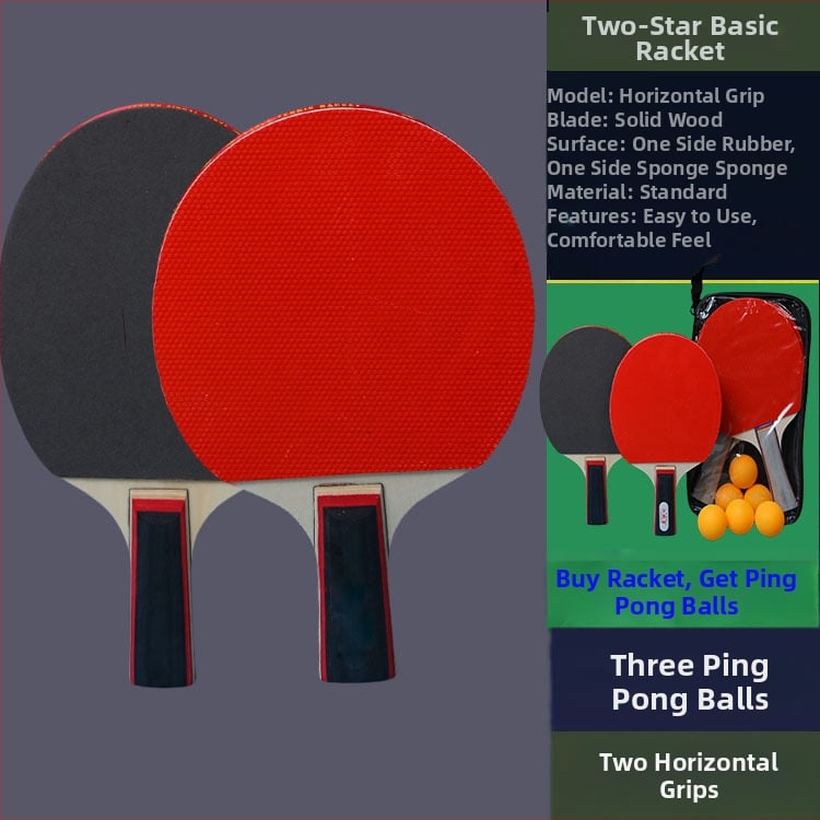 Set reketa za stolni tenis, dvije rekete, baza od topoľa, guma s ljepilom, ravni i vodoravni zahvat