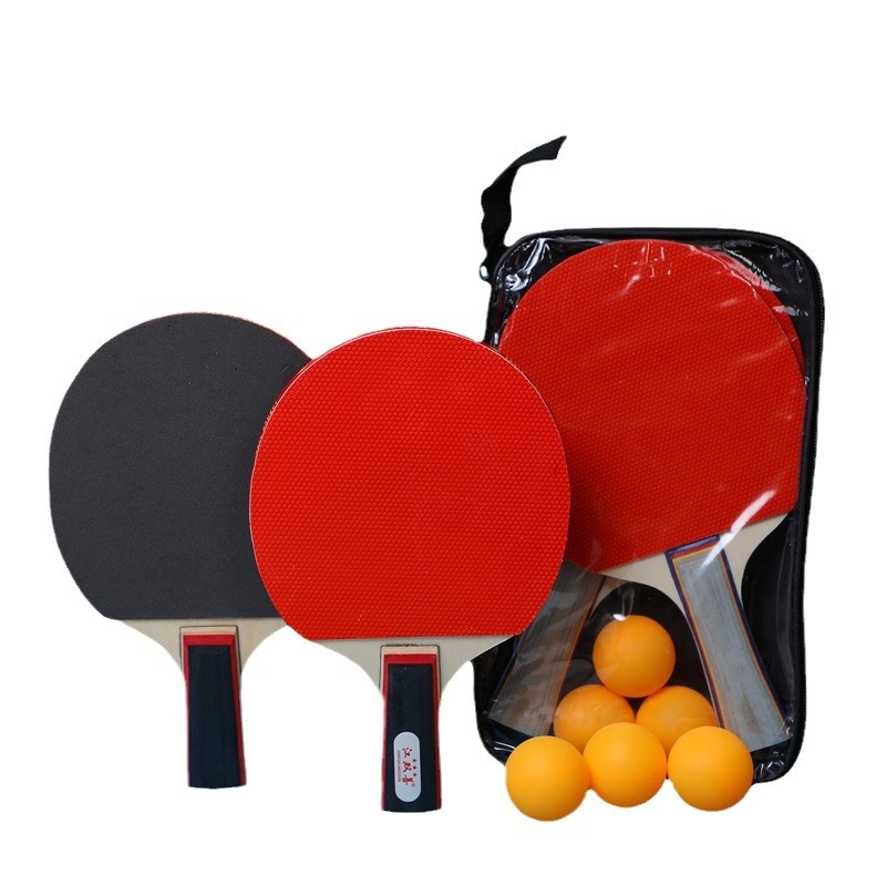 Set reketa za stolni tenis, dvije rekete, baza od topoľa, guma s ljepilom, ravni i vodoravni zahvat