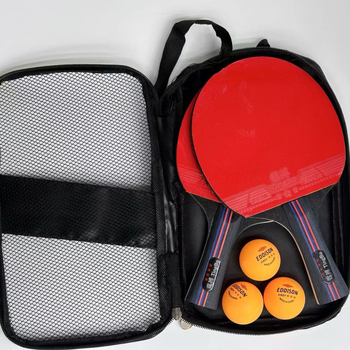 Set reketa za stolni tenis bez marke, drška od topole, guma s ljepilom, ravna reketa, pogodna za stolni tenis i badminton
