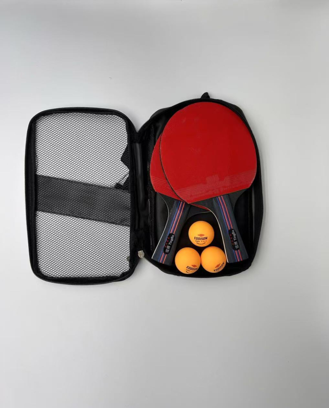 Set reketa za stolni tenis bez marke, drška od topole, guma s ljepilom, ravna reketa, pogodna za stolni tenis i badminton