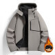 Soft shell jakna za muškarce, flis podstava, kapuljača, uski kroj, stojeći ovratnik