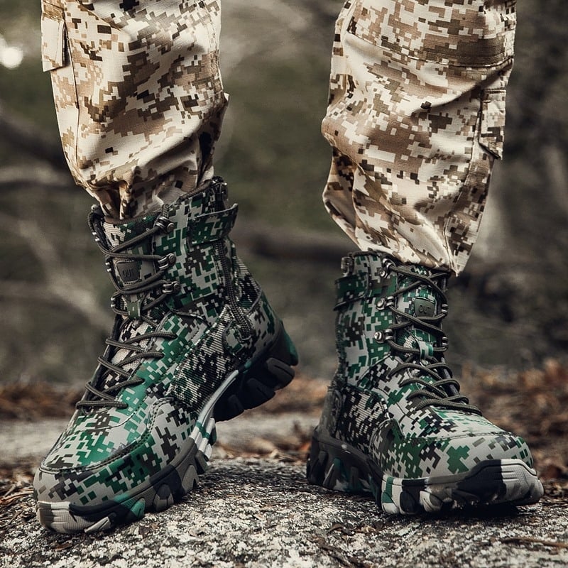 Armijas stila ārējie zābaki A03 Mesh pieaugušajiem vīriešiem – pārgājieni un kempings