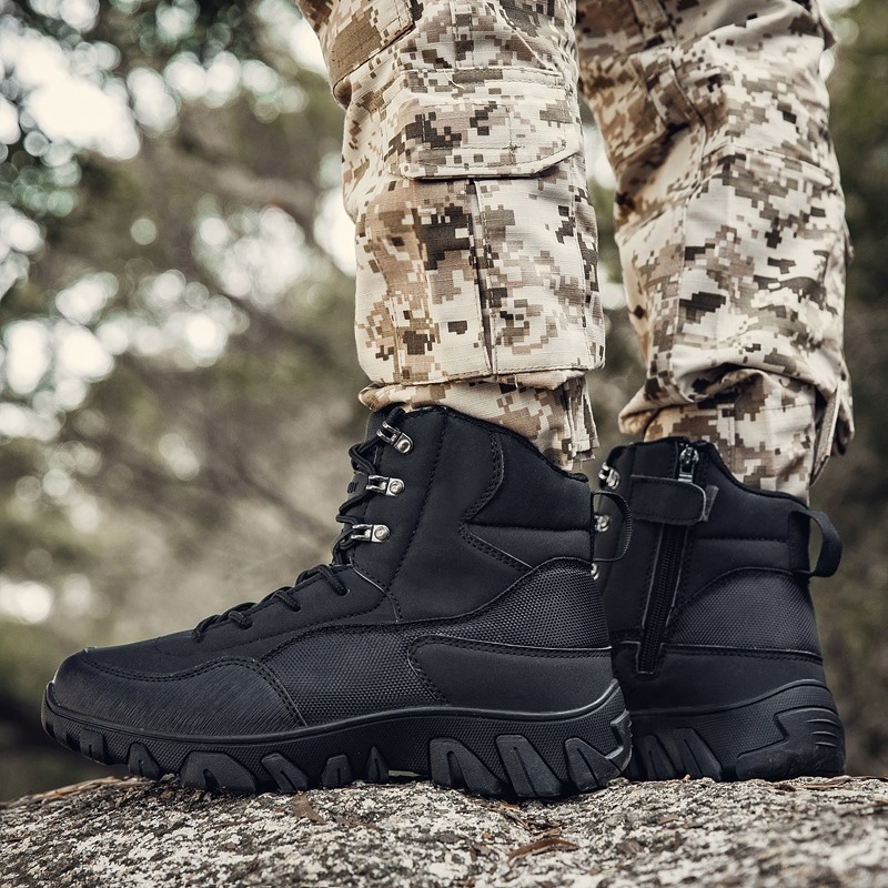 Armijas stila ārējie zābaki A03 Mesh pieaugušajiem vīriešiem – pārgājieni un kempings