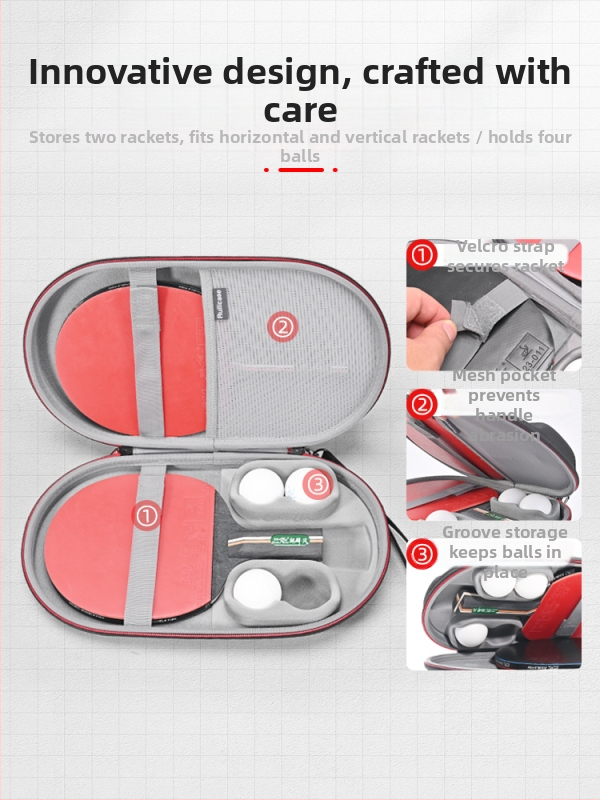Stoltenisa raketes uzglabāšanas soma ar cieta korpusa, uzglabāšanas komplekts un bumbiņu soma (Materiāls: Silk flower; Kategorija: sporta piederumu soma; Piemērojums: stalo teniss)
