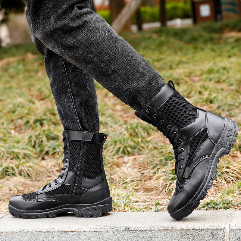 Vasaras tīklu darba apavi ar rāvējslēdzēju - Unisex āra pārgājienu apavi, ultra viegli elpojoši, drošības un pārbaudes nolūkiem, materiāls Super Fiber, zīmols Xiao wu ji hua