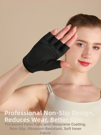 Puspirkstu sporta cimdi ar neilona plaukstu – pieaugušajiem, aizsardzība ārējiem treniņiem, riteņbraukšanai un kāpšanai