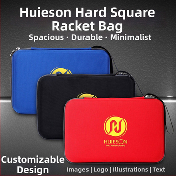 Galda tenisa reketes soma, kvadrātiska cieta korpusa, Oxford audums, pielāgota logotipa, Huisheng/HuIESON zīmols, piemērots galda tenisiem