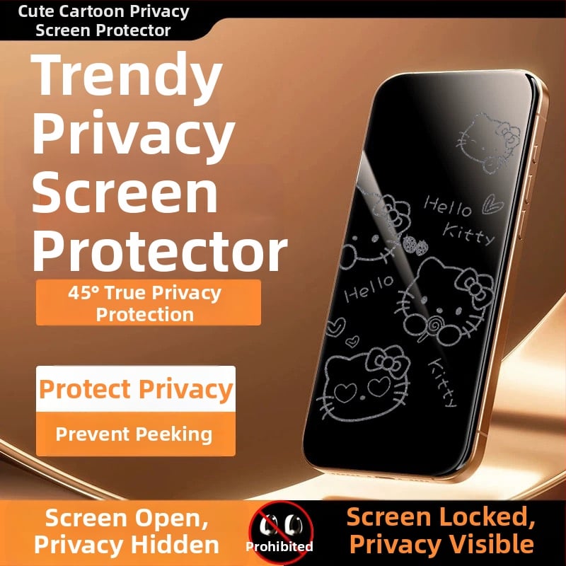 Priekšējā stikla aizsargs ar privātuma aizsardzību iPhone 14 Pro Max – HD, pilns displejs, anti-skatīšanās, izturīgs pret kritieniem, putekļu izturīgs