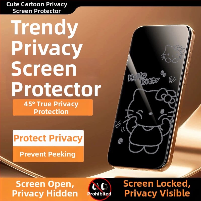 Priekšējā stikla aizsargs ar privātuma aizsardzību iPhone 14 Pro Max – HD, pilns displejs, anti-skatīšanās, izturīgs pret kritieniem, putekļu izturīgs